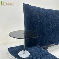 U-best Prinzessinnenbett für Hauptschlafzimmer 1,8 Meter Luxuriöses Rundes Doppelbett Massivholzrahmen Französischer Stil Lederkopfteil