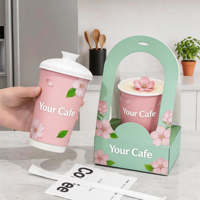 Emballage personnalisé écologique de thé café en gros thé oriental tasse en papier chaud sac de tasse en plastique glacé et accessoires avec votre marque