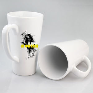 Topjlh Taza Cónica de Cerámica Blanca de 17 oz, Taza con Cinta Adhesiva para Sublimación, Venta al por Mayor, Panaderías, Logotipo Personalizado, Tazas para Bebidas - Product Image 4