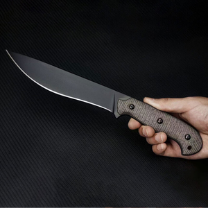 Couteau tactique de survie personnalisable Baselli DIY OEM SS092, épaisseur 5,0 mm, manche en lin Katami, lame en acier inoxydable, chasse 1 - Product Image 1