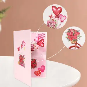 Cartões pop-up 3D personalizados para o Dia dos Namorados, cartões pop-up criativos feitos à mão para o amor