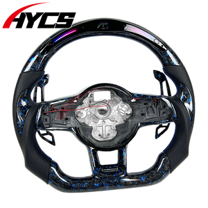 Volant sport haut de gamme personnalisé en fibre de carbone forgée avec LED pour Volkswagen VW <span class=keywords><strong>Golf</strong></span> 6 7 6R <span class=keywords><strong>7R</strong></span> MK6 MK7 MK7.5 <span class=keywords><strong>GTI</strong></span> Jetta Passat CC - Product Image 4