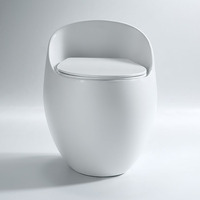 Cuvette de toilette en céramique de haute qualité, à double chasse, de type siphonique, forme œuf, pour usage hôtelier moderne, avec siphon en S