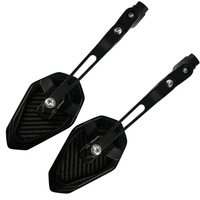 Espejo Retrovisor Universal para Motocicleta y Vehículo Eléctrico KB, Diseño Poligonal Convexo, Material de Aleación de Fibra de Carbono, Auxiliar de Reversa