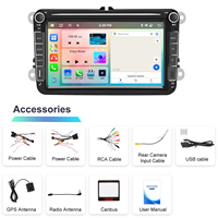 Podofo Android araba radyo 4 + 64G 8 ''kablosuz Carplay Android oto GPS Wifi FM RDS için VW/koltuk/Skoda/Polo/Passat/Golf/TIGUAN OEM