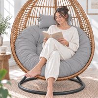 Coussin rond pour chaise suspendue avec oreiller, épaisseur 5 pouces, imperméable, pour extérieur, coussin de remplacement pour chaise suspendue