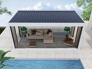 3x3/3x4/6x3/6x4 puerta de cristal a prueba de viento lujo jardín exterior persianas <span class=keywords><strong>Solarium</strong></span> pérgola Solar con Panel Solar para Europa - Product Image 3