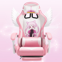 High Quality Pink Leather Modern Office Chair Cheap Sedentary Gaming Desk Chair for Computer Racing Gamers