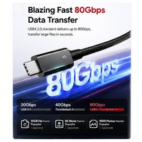 En stock – Câble USB4 de 1 m pour Thunderbolt 5, 80 Gbit/s, 240 W, 16K, Type C vers C, câble de charge rapide et de transfert de données pour MacBook Pro, iPhone 17, iPad