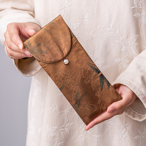 Bolsa de Almacenamiento para Ceremonia del Té, Diseño Seis Caballeros, Rectangular, de Algodón, Portátil, para Herramientas de Té, Embalaje a Prueba de Golpes - Product Image 2