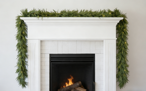 Оптовая продажа: 9-футовая экологичная рождественская гирлянда в деревенском стиле со светодиодами, имитирующая сосновые иглы – на батарейках, для внутреннего и наружного использования, праздничное украшение - Product Image 2