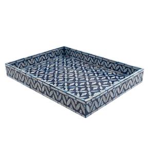Rectangle vadrouille plateau de service Capiz incrusté plateau à thé pour salon haute qualité bleu nacre plateau pour décor de Table de mariage - Product Image 1