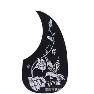Pickguard pour guitare acoustique en plastique mat, design exquis avec fleurs et oiseaux, 40 41 pouces - Product Image 1