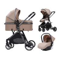 Poussette bébé en lin, cadre en acier inoxydable, 4 roues, légère, pliable facilement, compacte, siège auto, poussette portable, voyage, charge maximale 20 kg, bébés