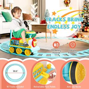 कार बड़ी खिलौना कारों पर सबसे अच्छी बिक्री सवारी बच्चों के लिए संगीत और प्रकाश के साथ इलेक्ट्रिक शेर आकार बेबी ट्रॉली ट्रेन - Product Image 3