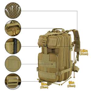 <span class=keywords><strong>Mochila</strong></span> Táctica de Asalto de 3 Días, Impermeable, con Sistema MOLLE, para Senderismo/Campamento, de Nailon 600D, Camuflaje - Product Image 4