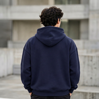 Sweat à capuche en polaire uni pour homme – Sweat-shirt à capuche avec poche kangourou de couleur unie