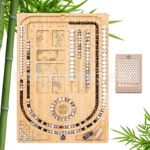 Wooden Beaded Bracelet Board Bamboo Color Customizable Jewelry Tray For Home Use - Product Image 2