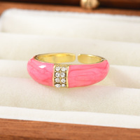 JS18 Emaille Strass Ring Verguld Kleurrijk Drip Oil Kristal Ingelegde Band Ringen Mode Dames Party Statement Sieraden