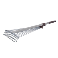 Râteau à feuilles de jardin réglable Winslow & Ross, manche en aluminium, râteau en acier pour pelouse