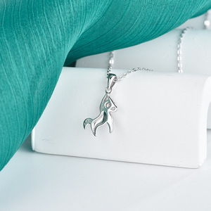 Collier en argent sterling S925, cheval porte-bonheur, bijoux, pendentif en moissanite de style niche, année du zodiaque, année du cheval, chaîne de clavicule pour femmes - Product Image 2
