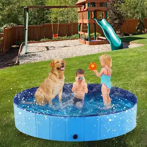 Grosir kolam renang lipat portabel PVC hewan peliharaan kolam renang kamar mandi anjing dapat dilipat