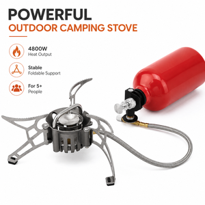 Réchaud de camping portable en acier inoxydable, double combustible <span class=keywords><strong>propane</strong></span>/<span class=keywords><strong>butane</strong></span>/gaz, brûleur grande capacité pour la cuisson en groupe - Product Image 1
