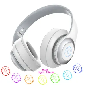 RGB Rabbit Ear Headsets Bluetooth Wireless LED Headphones For Children's  Gamer