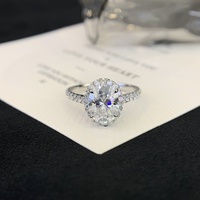 À la mode 18K or blanc 2CT D VVS ovale coupe Moissanite diamant femmes bijoux éternité promesse bague pour fiançailles mariage