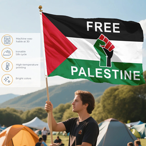 Drapeau de la Palestine Libre 3x5 pieds avec symbole du poing, bannière de protestation résistante à la décoloration en polyester pour les rassemblements pour la liberté et les manifestations pour la paix - Product Image 5