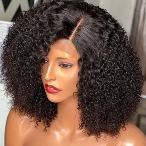 Barato Raw Brazilian Curly Bob Perucas Perucas Dianteiras Do Laço Do Cabelo Humano Perucas Para As Mulheres Negras Hd Lace Frontal Perucas Extensões De Cabelo Humano