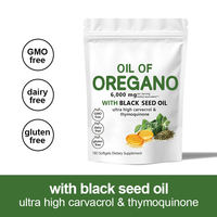 Capsules de gel moules d'huile d'origan et d'huile de nigelle OEM ODM, riches en carvacrol et thymohydroquinone, pour améliorer l'immunité, adaptées aux adultes et aux végétariens.