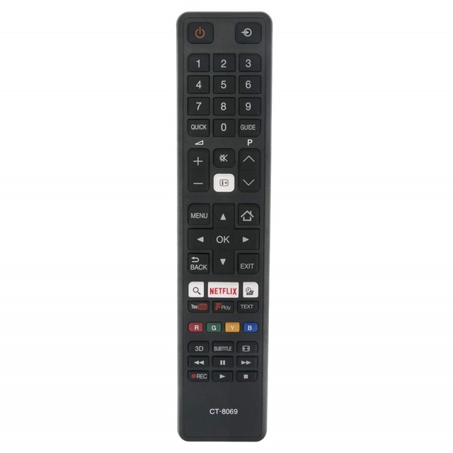 Replacement Toshiba TV Remote Control CT-8069 for All Toshiba Regza Smart TV with NETFLIX YouTuBe FPlay - No Setup Required