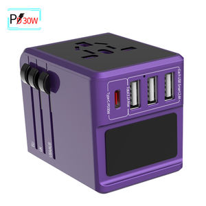 3 USB <span class=keywords><strong>Quick</strong></span> Type C Adaptador 30 W PD Viaje Hembra Adaptador de Enchufe Eléctrico 100-240V Adaptador Universal - Product Image 5