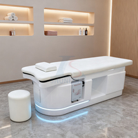 Lit de shampooing en fibre de verre avec lumière LED Thai Head Therapy Shampooing Lit Salon de coiffure Soins du cuir chevelu Massage Shampooing Lit