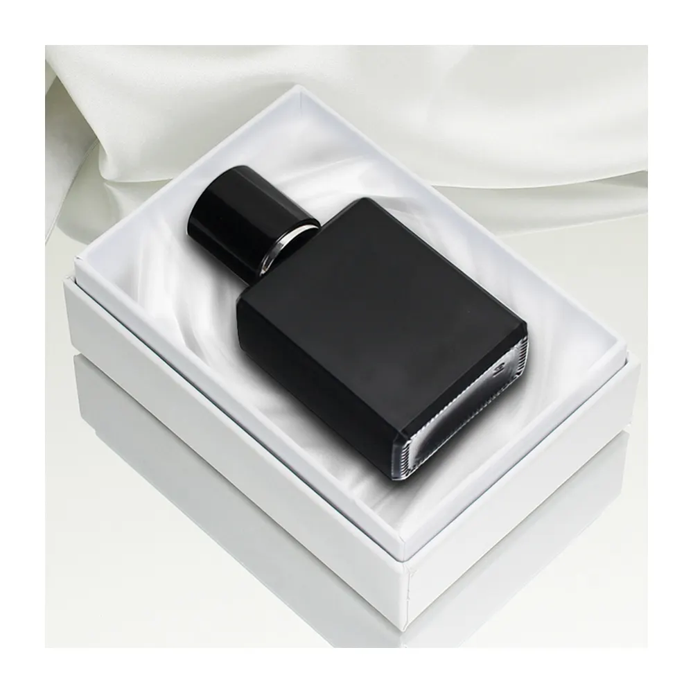 Botol kaca Parfum hitam, grosir 30ml 50 Ml 75ml 100ml kosong persegi datar mewah wangi Parfum isi ulang