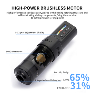 เครื่องสักไร้สายคุณภาพสูง 2000mAh สำหรับงานไลน์และลงเงา มอเตอร์ทรงพลัง เหมาะสำหรับสตูดิโอและมืออาชีพ - Product Image 4