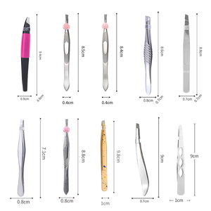 Venta de fábrica, muchos estilos, instrumentos de belleza de colores, pinzas para <span class=keywords><strong>cejas</strong></span>, logotipo personalizado, Clip de depilación de <span class=keywords><strong>cejas</strong></span> oblicuo plano - Product Image 4