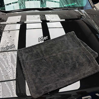 Serviette de séchage automobile professionnelle Duo-Twist en microfibre 600-1400GSM, super absorbante, sans peluches, gris discret, emballage de luxe