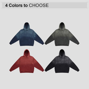 High Quality No String Washed French Terry Heavyweight Cotton Hoodies Pullover Customized <b>Hoodie</b> - Product Image 2