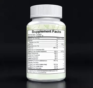 Vente en gros de 60 capsules molles de 600 mg de CoQ10 Ubiquinol, complément antioxydant pour adultes avec vitamine E, oméga-3/oméga-6/oméga-9, biologique - Product Image 3