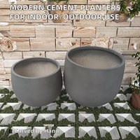 Jardinières en ciment de style ferme vintage, pots à fleurs d'intérieur/extérieur, trou de drainage, écologiques, durables, légers pour l'aménagement paysager de la maison