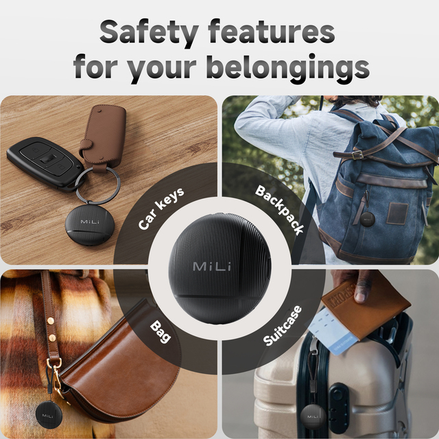 MiLi LiTag Duo for Smart Tracker & Locator Key Luggage Navigation Work With Google Find Hub & Apple Find My Airtag Dual System