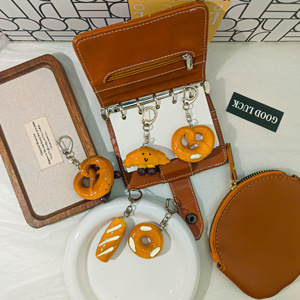 Cm36 vui vẻ và dễ thương Túi Mặt dây chuyền kiềm nước bánh mì Sáng Tạo Treo trang trí lúa mạch đen bánh mì mô phỏng ăn được Keychain thích hợp - Product Image 4