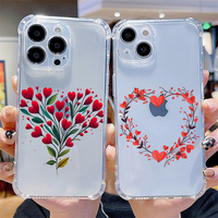 Love Heart Luxury TPU Phone Case iPhone 15 Pro Max Airbags Shockproof Printed Design Model Compatible 8Plus 12ProMax 18