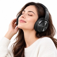 Casque audio supra-auriculaire à réduction de bruit active (ANC) de haute qualité avec logo personnalisé, 4 micros ANC, hybride filaire et sans fil
