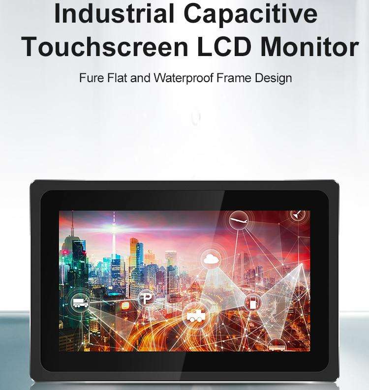 13.3 Inch Industrial Touchscreen VGA/USB/DVI Embedded True Flat Monitor IPS1920*1080 Capacitive Touch Screen Monitor