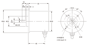 <span class=keywords><strong>Encoder</strong></span> Rotativo Incrementale E6CP-AG5C-C 256 PPR con Codice Gray, DC 5-24V per Industria Tessile, 50mm - Product Image 2