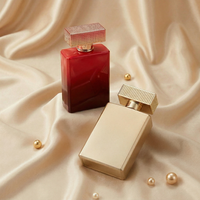Flacons de parfum vides en verre rectangulaires de luxe élégants verts de 100 ml, vente en gros Anding
