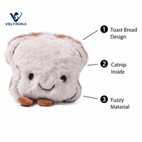 Jouet en peluche pour chat en forme de pain grillé avec herbe à chat, carré, doux, interactif, pour câliner et stimuler, accessoires pour chat, vente en gros